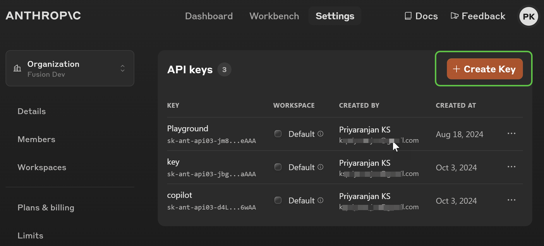 Create Key